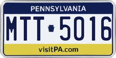 PA license plate MTT5016