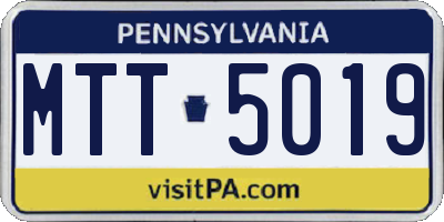 PA license plate MTT5019