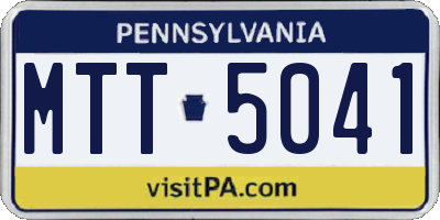 PA license plate MTT5041