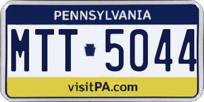 PA license plate MTT5044