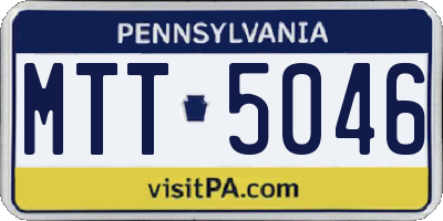PA license plate MTT5046