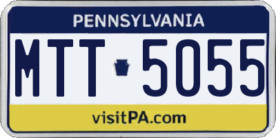 PA license plate MTT5055