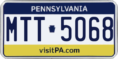 PA license plate MTT5068