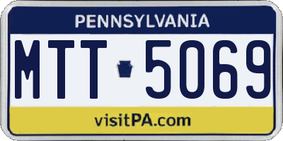 PA license plate MTT5069