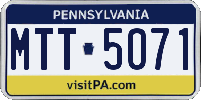 PA license plate MTT5071