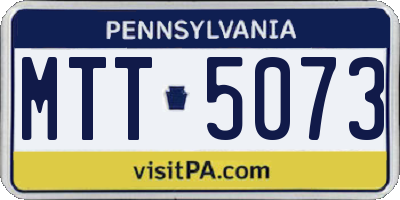 PA license plate MTT5073