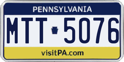 PA license plate MTT5076
