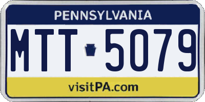 PA license plate MTT5079