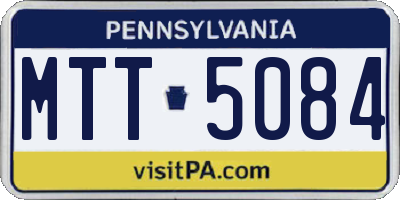 PA license plate MTT5084