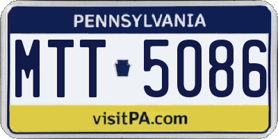 PA license plate MTT5086