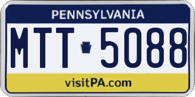 PA license plate MTT5088