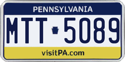 PA license plate MTT5089