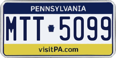 PA license plate MTT5099