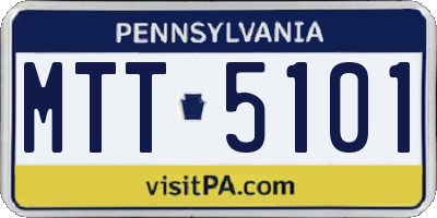 PA license plate MTT5101