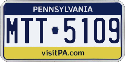 PA license plate MTT5109