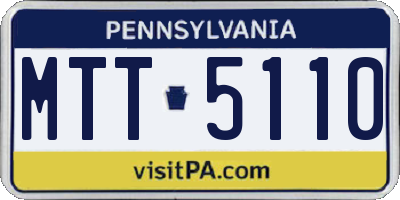 PA license plate MTT5110