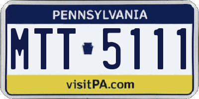 PA license plate MTT5111