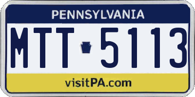 PA license plate MTT5113