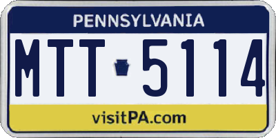 PA license plate MTT5114