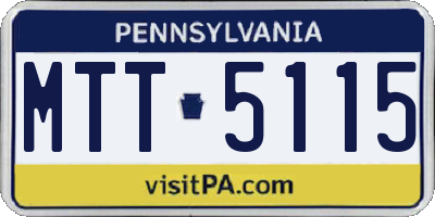 PA license plate MTT5115