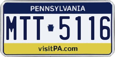 PA license plate MTT5116