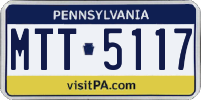 PA license plate MTT5117