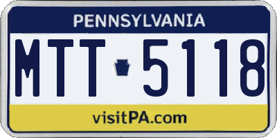 PA license plate MTT5118