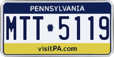 PA license plate MTT5119