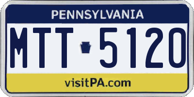 PA license plate MTT5120