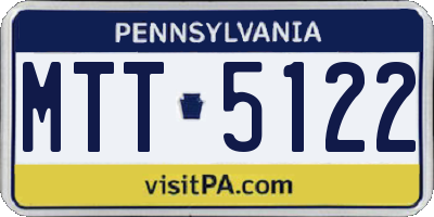 PA license plate MTT5122