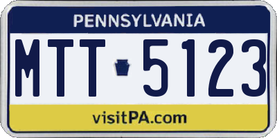 PA license plate MTT5123