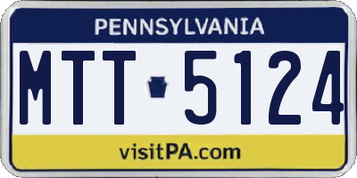 PA license plate MTT5124