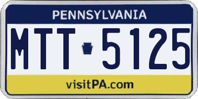 PA license plate MTT5125