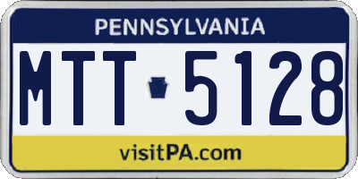 PA license plate MTT5128