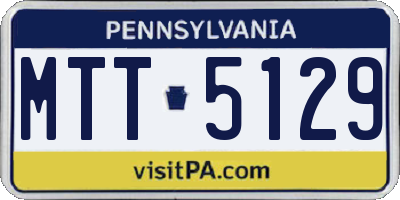 PA license plate MTT5129