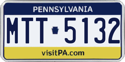 PA license plate MTT5132