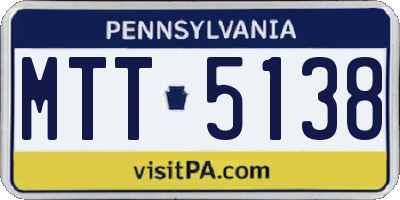 PA license plate MTT5138