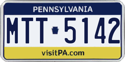 PA license plate MTT5142