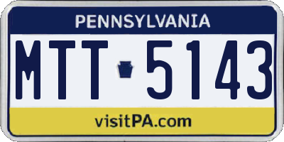 PA license plate MTT5143