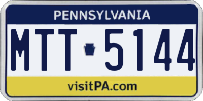 PA license plate MTT5144