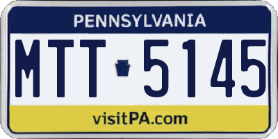 PA license plate MTT5145