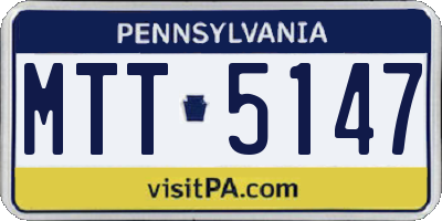 PA license plate MTT5147