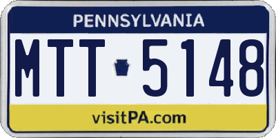 PA license plate MTT5148