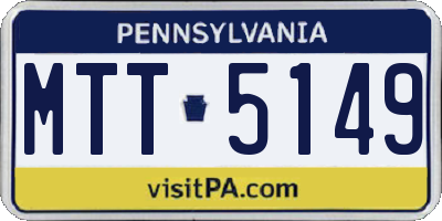 PA license plate MTT5149