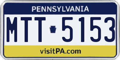 PA license plate MTT5153