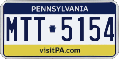PA license plate MTT5154