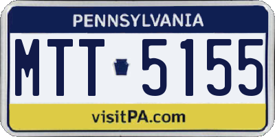 PA license plate MTT5155