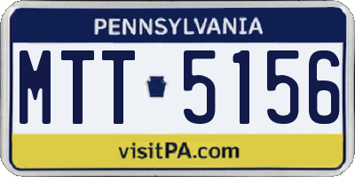 PA license plate MTT5156