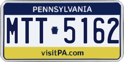 PA license plate MTT5162