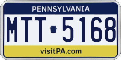 PA license plate MTT5168